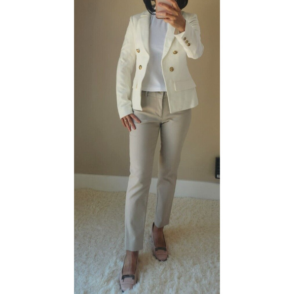 NWD Alice + Olivia Double Breasted Open Blazer Jacket Size 0 Cream #4F453 - Picture 2 of 16